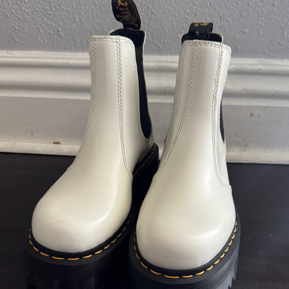 Dr. Martens Kids' White Leather Boots